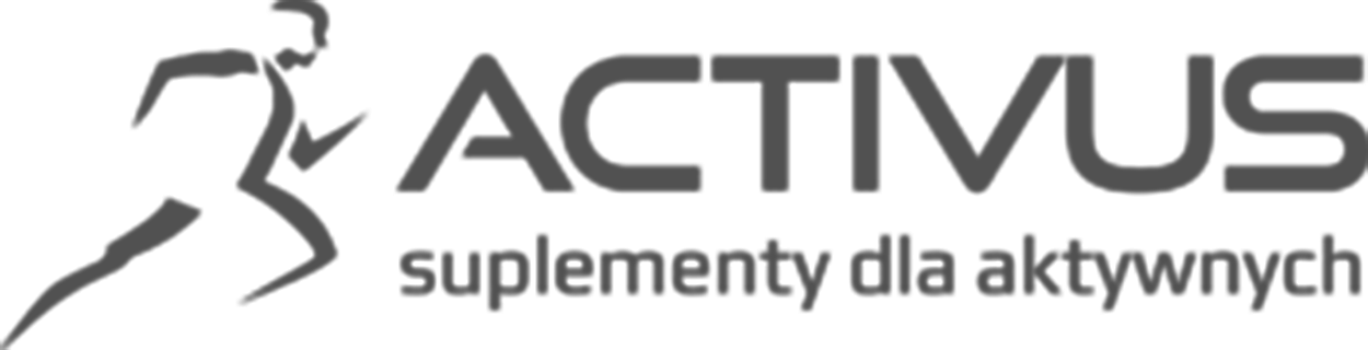 Logo Activus – suplementy dla aktywnych, grafika z biegnącym sportowcem